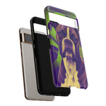 Boxer Halftone Portrait Tough Phone Case - Green and Violet
