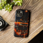 Orange Cuda Phone Case, Rainy City Night Muscle Car Tough Cover