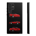 C4 Corvette Art Phone Case Red, Three-View Vector Cover, Gift