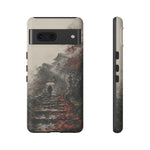 Autumn Temple Steps phone case | Japanese watercolor landscape cover
