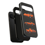 C3 Corvette Art Phone Case Orange, Three-View Vector Cover, Gift