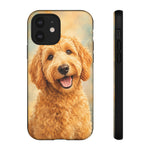Goldendoodle Fluffy Curls Portrait Art Tough Phone Case
