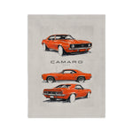 Hugger Orange 1967 Camaro Illustration Blanket Muscle Car Microfiber Throw