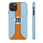 Blue Orange 20 Retro Endurance Racing Stripe Tough Phone Case Cover
