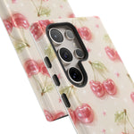 Pink Cherry Pattern Phone Case | Cute Retro Fruit Design