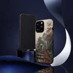 Autumn Temple Steps phone case | Japanese watercolor landscape cover