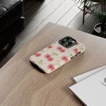 Pink Cherry Pattern Phone Case | Cute Retro Fruit Design