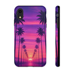 Retrowave Aesthetic Sunset Palm Trees phone case