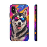 Cool Husky Sunglasses Portrait Tough Phone Case - Abstract