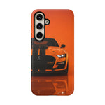 Orange Mustang Art Phone Case, GT500 American Muscle Car Tough Cover for Male
