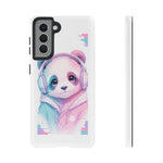 Pastel Panda Phone Case, Glitch Color Block Cover