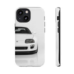 White MK4 Supra Phone Case, Retro 90s JDM Tough Cover for Car Enthusiasts