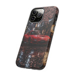 Red FD RX-7 Blossom Alley Tough Phone Case - Rain-Slicked Night