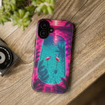 Neon Flamingo Pool Vaporwave Art Tough Phone Case