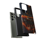 Orange Cuda Phone Case, Rainy City Night Muscle Car Tough Cover