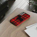 Scottish Terrier Silhouette Plaid Art Tough Phone Case