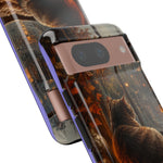 Rainy Window Cat Phone Case, Cozy Painterly Art Cover, Gift