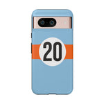 Copy of Blue Orange Number 20 Retro Racing Stripe Tough Phone Case Cover