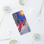 Retro Skiers Phone Case | Neon 80s Skiing Tough Cover