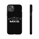 MX-5 Miata White Side Silhouette Tough Phone Case Cover Gift