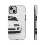 White MK4 Supra Phone Case, Retro 90s JDM Tough Cover for Car Enthusiasts