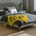 Yellow Skyline GTR Illustration Blanket | R34 Trio Velveteen Microfiber