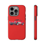 Red Classic Corvette C1 Illustration phone case | Retro Car Tough Case