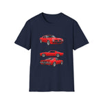 Red 1975 Trans Am Cars T-Shirt | Classic Muscle Car Trio Illustration