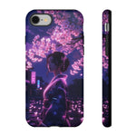 Cherry Blossom Neon Night Vaporwave Art Tough Phone Case