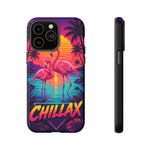 Chillax Flamingo Tropical Vaporwave Phone Case – Retro Bird Aesthetic