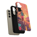 Retro Runner Sunset phone case | 80s Vaporwave jogging design