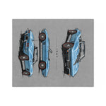 1967 Blue C2 Corvette Convertible Blanket | Classic Car Sketch Throw