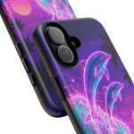 Neon Dolphin Ocean Vaporwave Art Tough Phone Case
