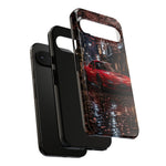 Red FD RX-7 Blossom Alley Tough Phone Case - Rain-Slicked Night