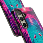 Neon Flamingo Pool Vaporwave Art Tough Phone Case