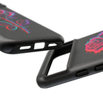 Glitch Rose Neon Phone Case Vaporwave Tough Cover