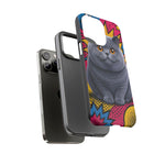 British Shorthair Round Pop Art Tough Phone Case