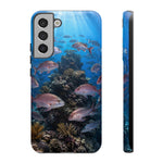Snapper Reef Phone Case, Sunlit School Ocean Fishing Tough Cover