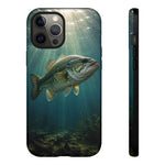 Largemouth Bass Phone Case, Sunlit Underwater Tough Cover, Gift