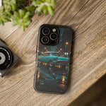Vintage Teal 1957 Bel Air Classic Car Tough Case | Retro Rainy City Phone Cover