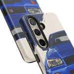 R34 Skyline GT-R Bayside Blue Tough Phone Case for 90s JDM Fans