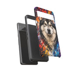 Alaskan Malamute Portrait Tough Phone Case - Vivid Paint Splatter