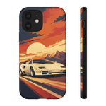 Retro Sunset Countach phone case | Sports car tough cover