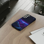 Retro Neon Mountains Phone Case | Vaporwave Galaxy Landscape