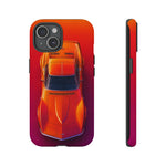 C3 Corvette Phone Case, Orange Top-Down Duotone Gradient Cover