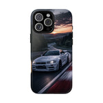 Skyline GT-R R34 White Nurburgring Speed Art Tough Phone Case