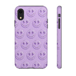 Purple Smiley Face Pattern Phone Case Chrome Gem Tough Case