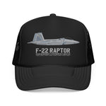 F-22 Raptor Foam Trucker Hat – 5th Gen Fighter Jet Military Aviation Snapback Cap
