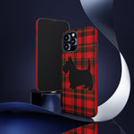 Scottish Terrier Silhouette Plaid Art Tough Phone Case