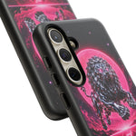 Chrome Lion Phone Case, Neon Grid Katakana Pride Tough Cover